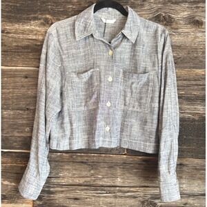 Zara Cropped Lightweight Jacket – Navy Blue – NWT – Size S